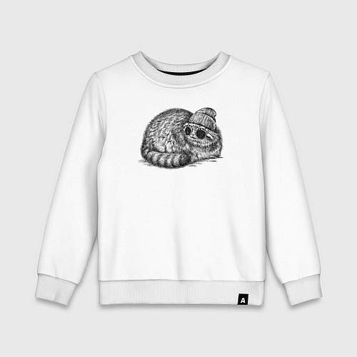 Детский свитшот Манул модник / Белый – фото 1
