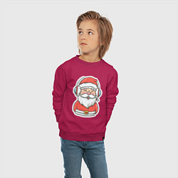 Свитшот хлопковый детский Дед Мороз в наушниках, цвет: маджента — фото 2