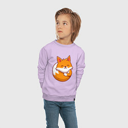 Свитшот хлопковый детский Orange fox, цвет: лаванда — фото 2