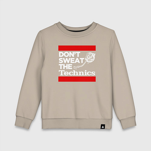 Детский свитшот Dont sweat the Technics / Миндальный – фото 1