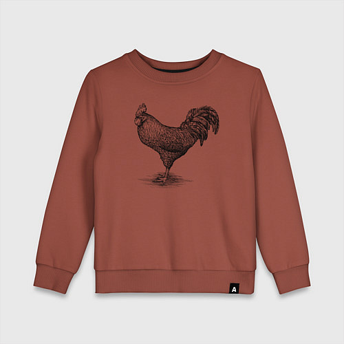 Детский свитшот Петух / Кирпичный – фото 1