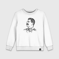 Свитшот хлопковый детский Профиль Сталина, цвет: белый