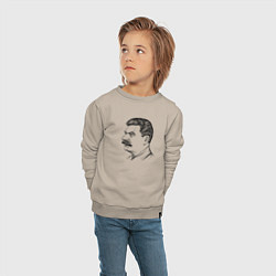 Свитшот хлопковый детский Сталин в профиль, цвет: миндальный — фото 2