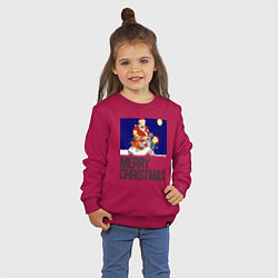 Свитшот хлопковый детский Merry Christmas Simpsons, цвет: маджента — фото 2