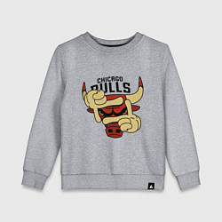 Свитшот хлопковый детский Bulls logo with hands, цвет: меланж