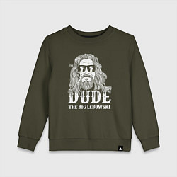 Свитшот хлопковый детский Чувак, цвет: хаки