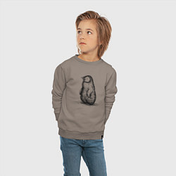 Свитшот хлопковый детский Пингвиненок пушистый, цвет: утренний латте — фото 2