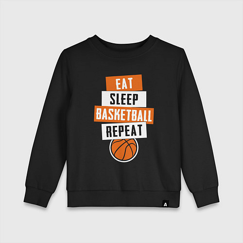 Детский свитшот Eat sleep basketball / Черный – фото 1