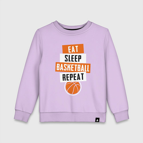 Детский свитшот Eat sleep basketball / Лаванда – фото 1