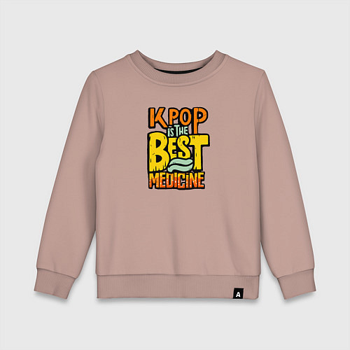 Детский свитшот K-pop slogan / Пыльно-розовый – фото 1