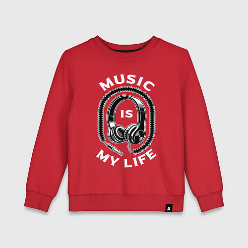 Детский свитшот Музыка is my life / Красный – фото 1