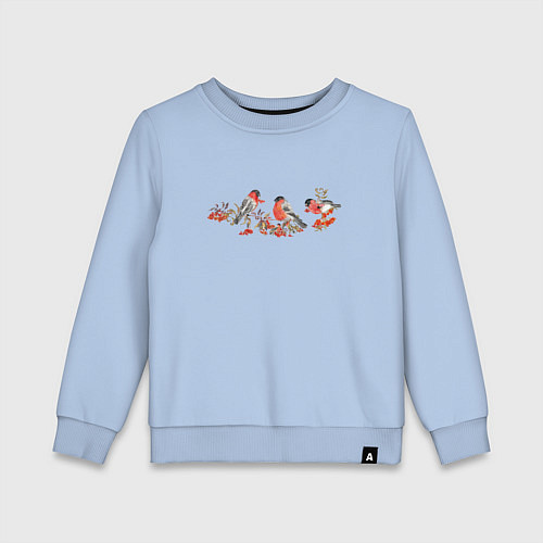 Детский свитшот Снегири на рябине / Мягкое небо – фото 1