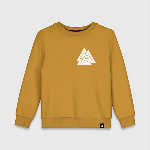 Детский свитшот Символ валькнут на груди / Горчичный – фото 1