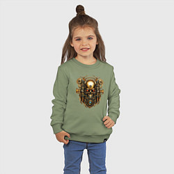 Свитшот хлопковый детский Стимпанк голова, цвет: авокадо — фото 2
