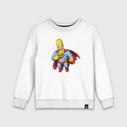 Свитшот хлопковый детский Гомер супермен, цвет: белый