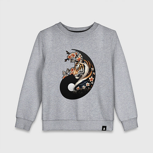 Детский свитшот Тигр - Янь / Меланж – фото 1