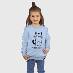 Свитшот хлопковый детский MoMo - ты не хочешь меня понять кот, цвет: мягкое небо — фото 2