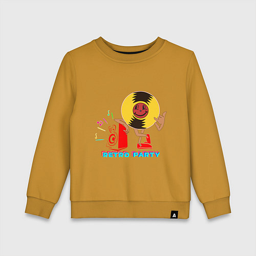 Детский свитшот Ретро вечеринка / Горчичный – фото 1