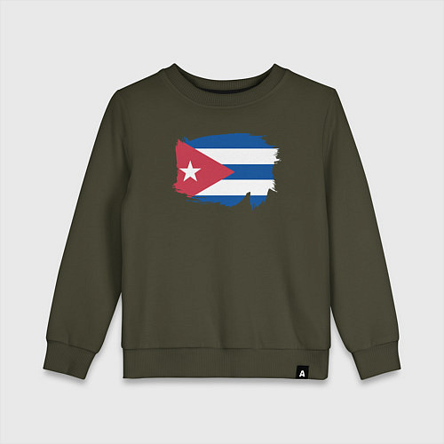 Детский свитшот Флаг Кубы / Хаки – фото 1