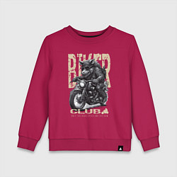 Детский свитшот Байкер кабан на мотоцикле