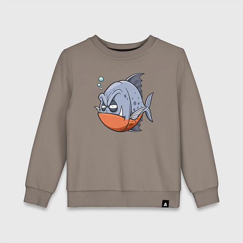 Детский свитшот Злая пиранья / Утренний латте – фото 1
