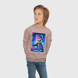 Свитшот хлопковый детский Барт Симпсон - киберспорт, цвет: пыльно-розовый — фото 2