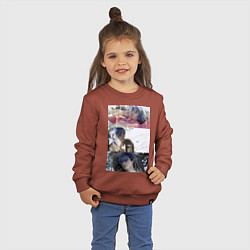 Свитшот хлопковый детский Ким ТэХён, цвет: кирпичный — фото 2