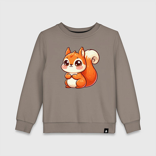 Детский свитшот Милая застенчивая белочка / Утренний латте – фото 1