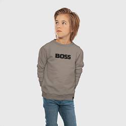 Свитшот хлопковый детский Boss по английски, цвет: утренний латте — фото 2