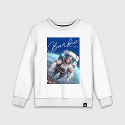 Свитшот хлопковый детский Barbie in space - ai art, цвет: белый