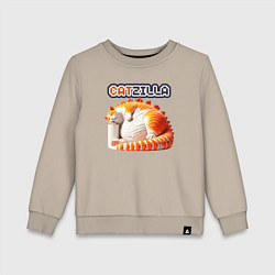Свитшот хлопковый детский Catzilla, цвет: миндальный
