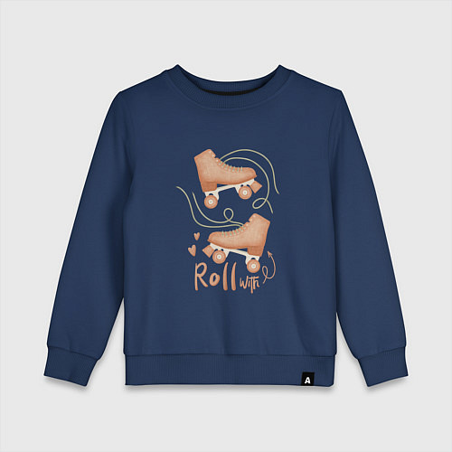 Детский свитшот Винтажные ролики / Тёмно-синий – фото 1