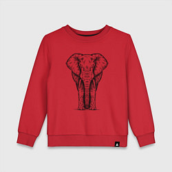 Свитшот хлопковый детский Слон анфас, цвет: красный