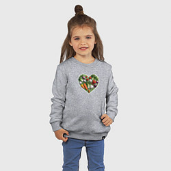 Свитшот хлопковый детский Сердце из овощей, цвет: меланж — фото 2