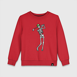 Свитшот хлопковый детский Golfing skeleton, цвет: красный