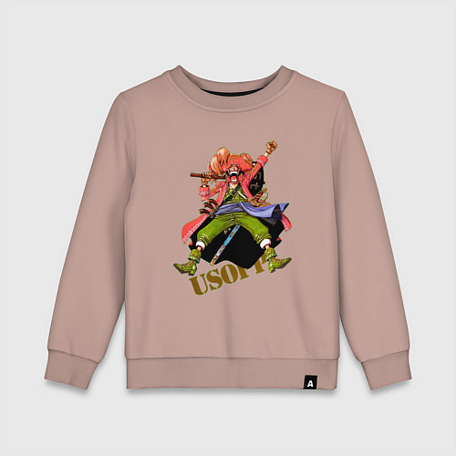Детский свитшот Уссоп из аниме One Piece / Пыльно-розовый – фото 1