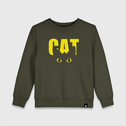 Свитшот хлопковый детский Cat облик, цвет: хаки