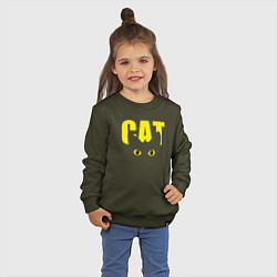 Свитшот хлопковый детский Cat облик, цвет: хаки — фото 2