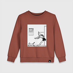 Детский свитшот Пауэр бежит за котом