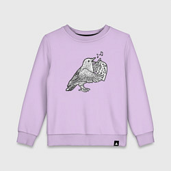Свитшот хлопковый детский Bird song, цвет: лаванда