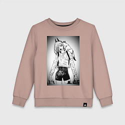 Детский свитшот Пауэр с котиком Человек бензопила