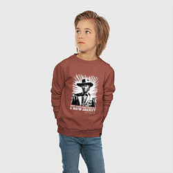 Свитшот хлопковый детский Иствуд кино вестерн, цвет: кирпичный — фото 2