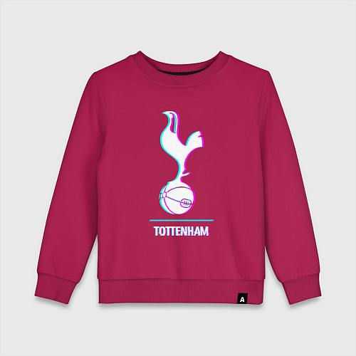 Детский свитшот Tottenham FC в стиле glitch / Маджента – фото 1