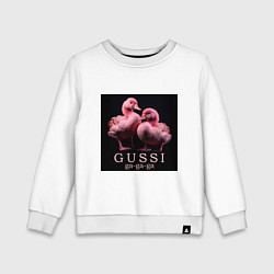 Свитшот хлопковый детский Розовые маленькие гуси: gussi ga-ga-ga, цвет: белый