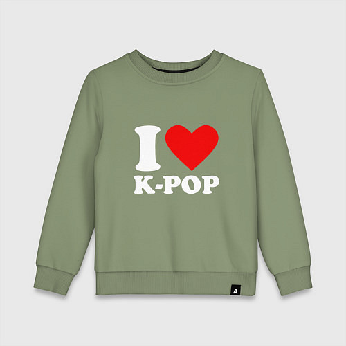 Детский свитшот Я люблю k-pop / Авокадо – фото 1