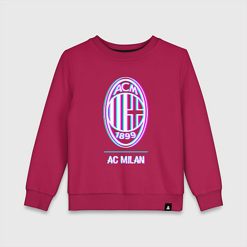 Детский свитшот AC Milan FC в стиле glitch / Маджента – фото 1