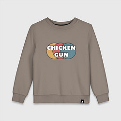 Свитшот хлопковый детский Chicken gun круги, цвет: утренний латте