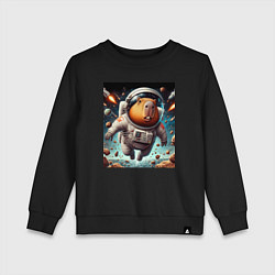 Детский свитшот Capybara is a brave cosmonaut