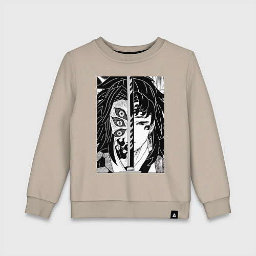 Детский свитшот Клинок рассекающий демонов Ериичи Цугикуни Кокушиб / Миндальный – фото 1