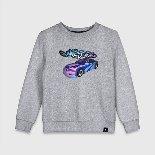Детский свитшот NFS Most Wanted neon bmw / Меланж – фото 1